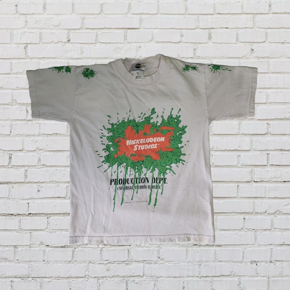 Nickelodeon White and Green Short Sleeve Tee